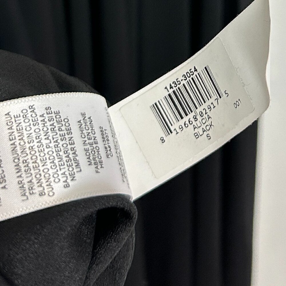 DRESS THE POPULATION Alicia Mixed Media Midi Dress in Black Size Small - Picture 9 of 10